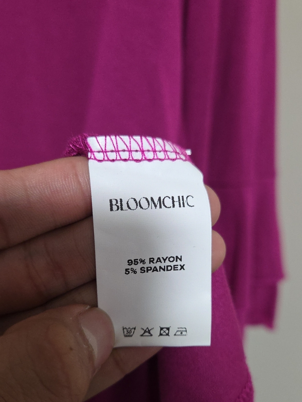 BloomChic Raspberry V-Neck Tunic with Tiered Ruffle Sleeves - Picture 5 of 8